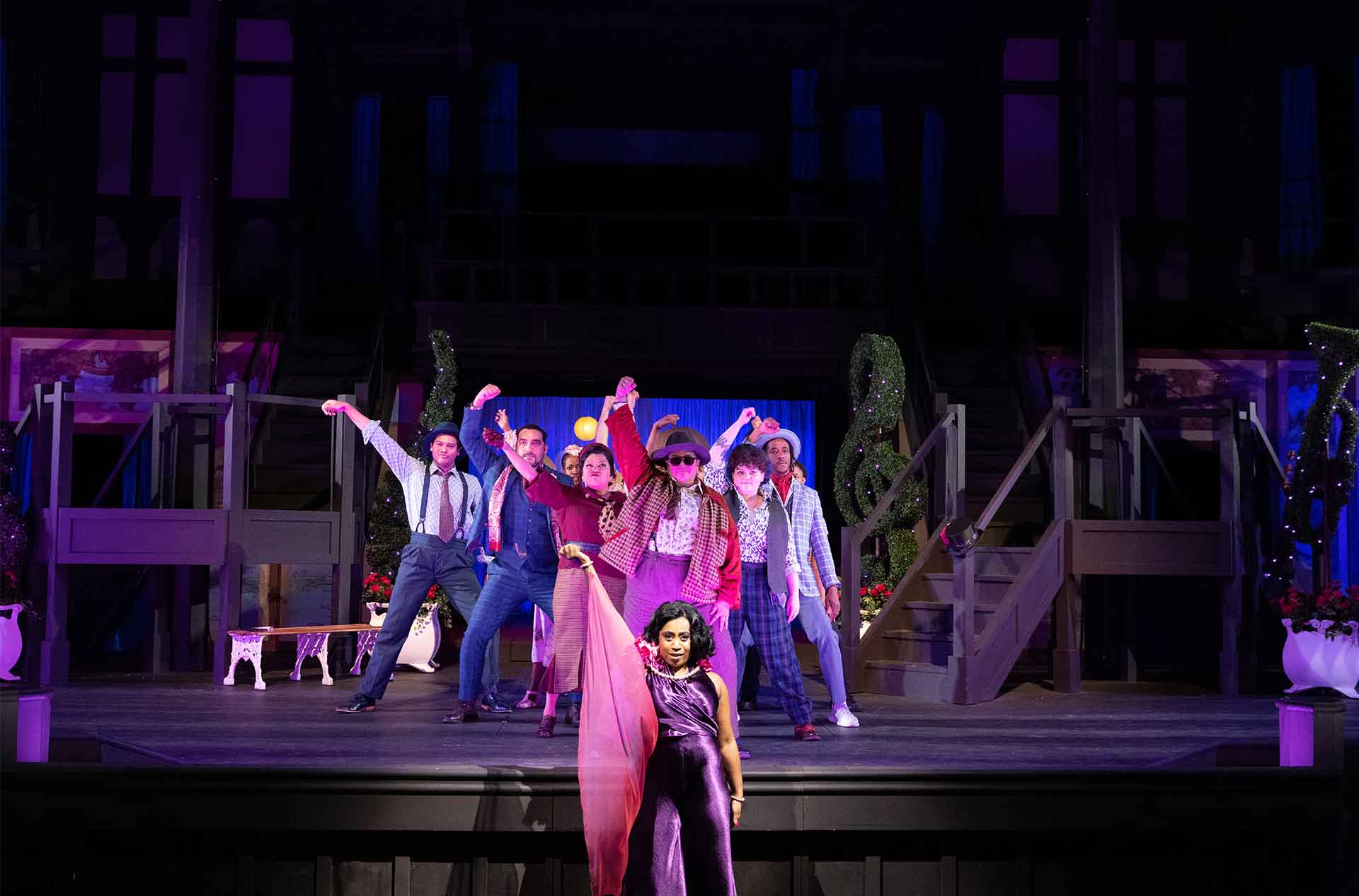 People singing and dancing.