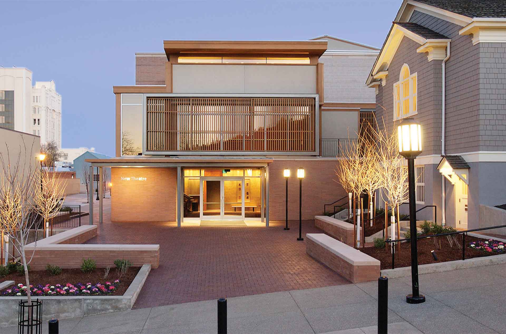 Outside view of a theater building.