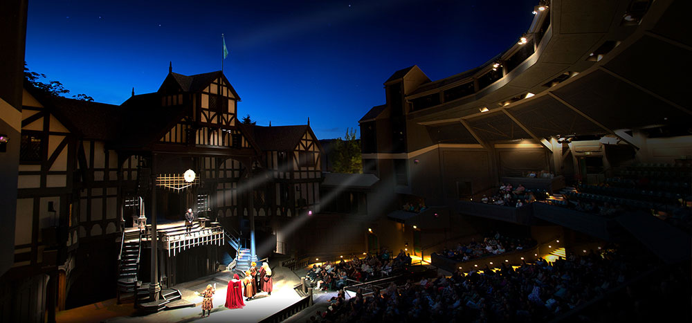 Allen Elizabethan Theatre at night